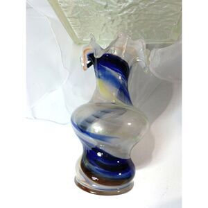 Hand-Blown Art Glass Vase, Murano or Empoli Style Mid Century Modern ~Vintage~